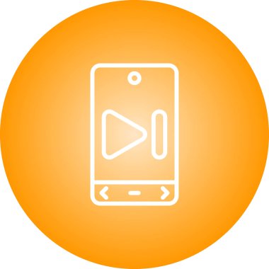 akıllı telefon oynatıcı simgesi, vektör illüstrasyonu basit tasarım