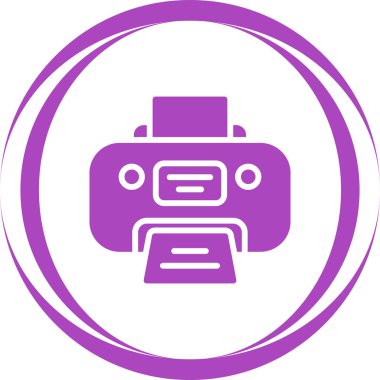 Yazıcı simgesinin vektör illüstrasyonu 