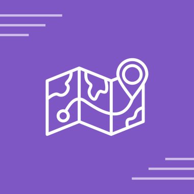 harita simgesinin vektör illüstrasyonu 