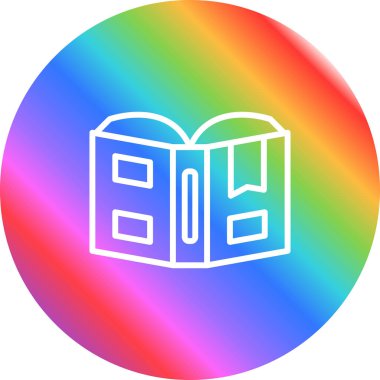 Yer imi web simgesiyle kitabı aç, basit illüstrasyon