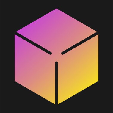 küp web simgesi vektör illüstrasyonu