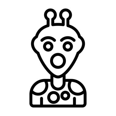 Uzaylı web simgesi, basit vektör illüstrasyonu 