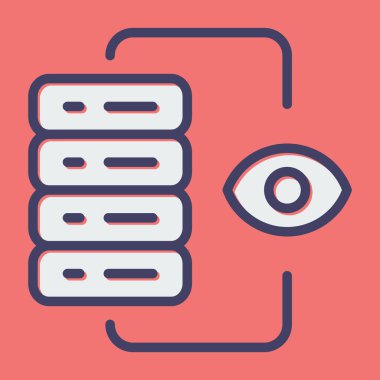 Sunucu İzleme Web simgesi, basit illüstrasyon