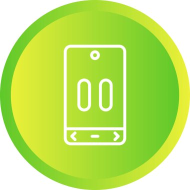 Akıllı telefondan multimedya oynatıcı, duraklat düğmesi. Web simgesi basit illüstrasyon