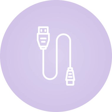 yazıcı kablo simgesi web basit illüstrasyon