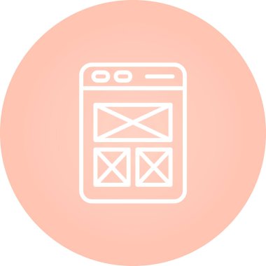 Web sitesi tel kafes. Açılış sayfası satırı simgesi. Web sayfası kullanıcı arabirimini tarayıcı penceresinde