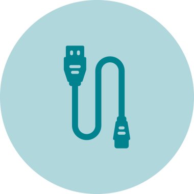 yazıcı kablo simgesi web basit illüstrasyon