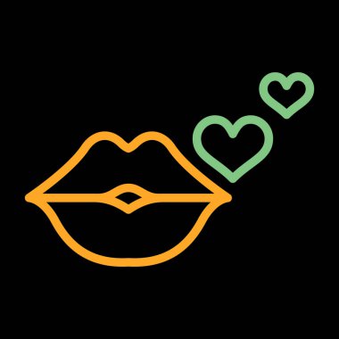 Öptüm. Web simgesi basit illüstrasyon 