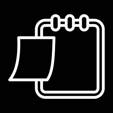 Yapışkan not simgesiyle not defteri yazılıyor. vektör illüstrasyonu  