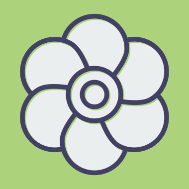 gelincik çiçek simgesi web basit illüstrasyon