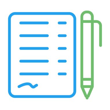 Belge İmzalı Web simgesi vektör illüstrasyonu