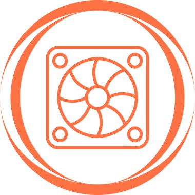 Soğutma hayran simgesi, vektör illüstrasyonu