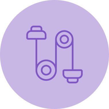 Makara Ağırlığı Simgesi, İp ve Makara Sistemi Simgesi Sanatı İllüstrasyonu