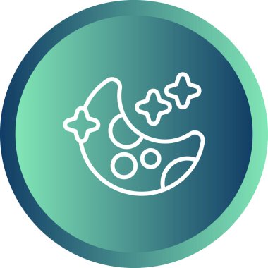Ay ve yıldızların vektör illüstrasyonu web simgesi