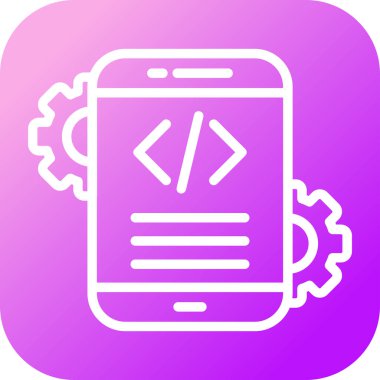 Mobil Uygulama Geliştirme simgesi, vektör illüstrasyonu basit tasarım