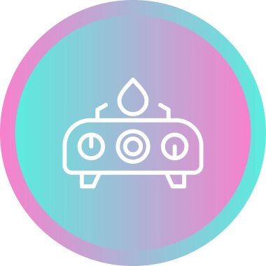 Elektrikli Soba Hattı Simge Vektörü. Fırın Kampı tabelası. İzole Sembol İllüstrasyonu