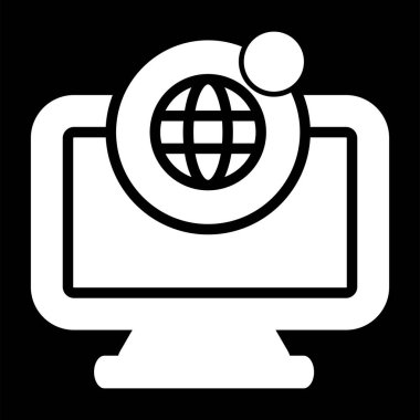 Online Dünya simgesi, vektör illüstrasyon 