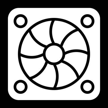 Soğutma hayran simgesi, vektör illüstrasyonu