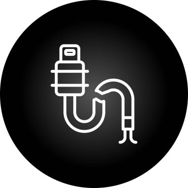 Kırık Kablo ağ simgesi, basit vektör illüstrasyonu