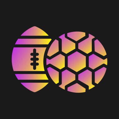 Ragbi ve futbol toplarının vektör çizimi 