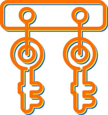 tuş simgesi vektör illüstrasyonu için kancalar 