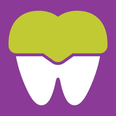 Diş ve taç ağ simgesinin vektör çizimi               