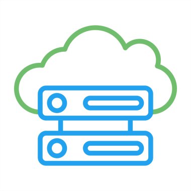 bulut hesaplama ağ simgesi, vektör illüstrasyonu           