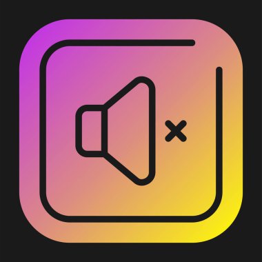 Cilt Dilsiz Kare Simgesi, Renkli Vektör İllüstrasyonu