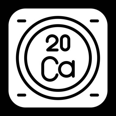 Ca, Kalsiyum element vektör simgesi, periyodik tablo elementi. Vektör çizimi. Beyaz arkaplanda izole