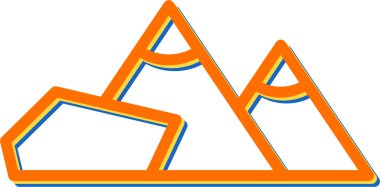 dağlar web simgesi, vektör çizim 