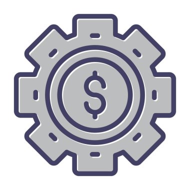 Dolar dişlisi. Web simgesi basit illüstrasyon