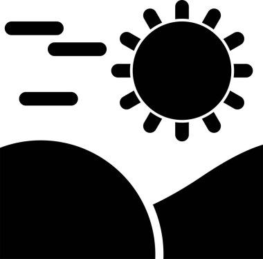 Çöl web simgesi, basit vektör illüstrasyonu