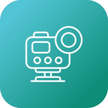 GoPro kamera. Web simgesi basit illüstrasyon