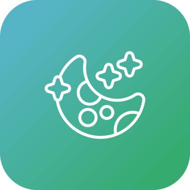Ay ve yıldızların vektör illüstrasyonu web simgesi