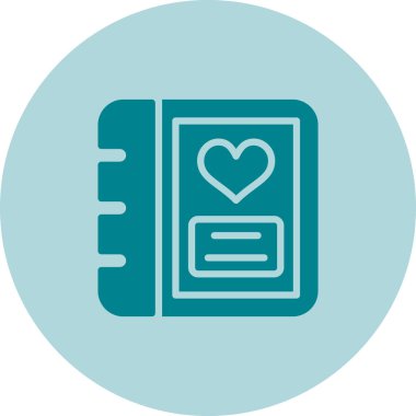 Romantik fotoğraf albümü web simgesi basit illüstrasyon