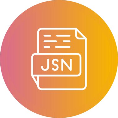 JSON dosya web simgesi, basit illüstrasyon 