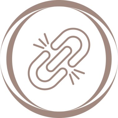 Kırık Bağlantı simgesi, vektör illüstrasyonu basit tasarım