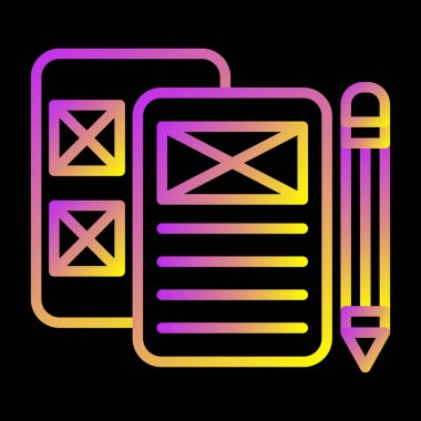 Low Fidelity Prototype Vector Line Icon Design clipart