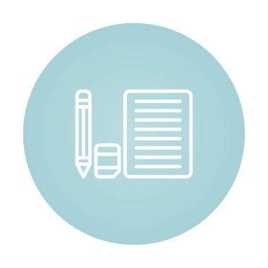 Kağıt ve kalem ağı vektör illüstrasyonlu silgi