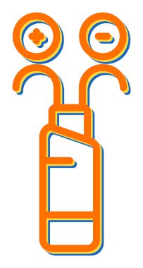 Kablo artı eksi farklı biçim simgesi kümesi