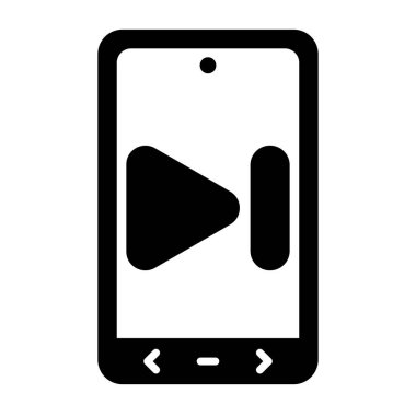 akıllı telefon oynatıcı simgesi, vektör illüstrasyonu basit tasarım