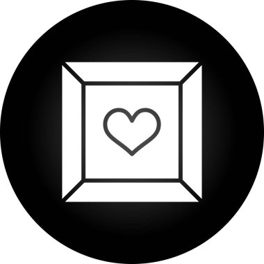  Romantik Mücevher Kutusu ikonu vektör illüstrasyonu