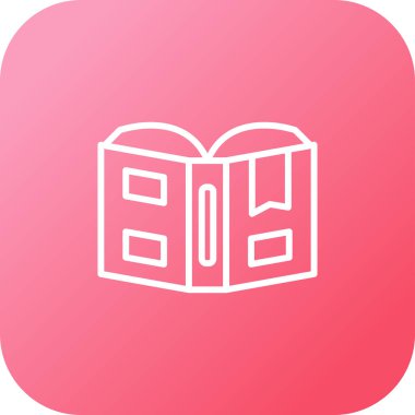 Yer imi web simgesiyle kitabı aç, basit illüstrasyon