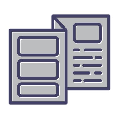 Broşür simgesi, vektör illüstrasyonu basit tasarım