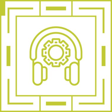 kulaklık web simgesi, vektör çizim 