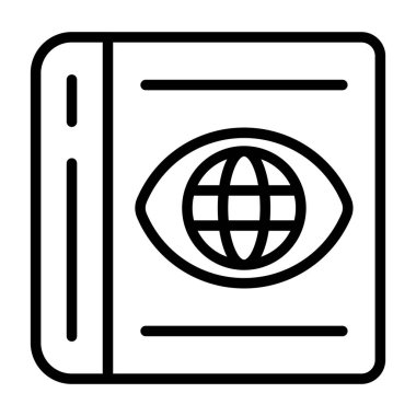 Beyaz arka plan üzerinde izole passport simgesini. Vektör çizim