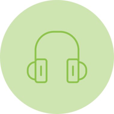 kulaklık web simgesi, vektör çizim 