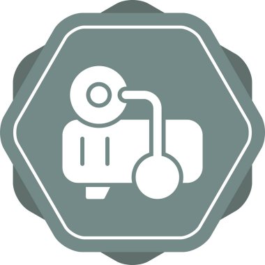 Vektör illüstrasyonu, Hava kompresörü simgesi element arkaplanı          