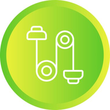 Makara Ağırlığı Simgesi, İp ve Makara Sistemi Simgesi Sanatı İllüstrasyonu