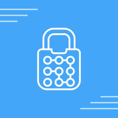 Desen Kilit simgesi, vektör illüstrasyonu